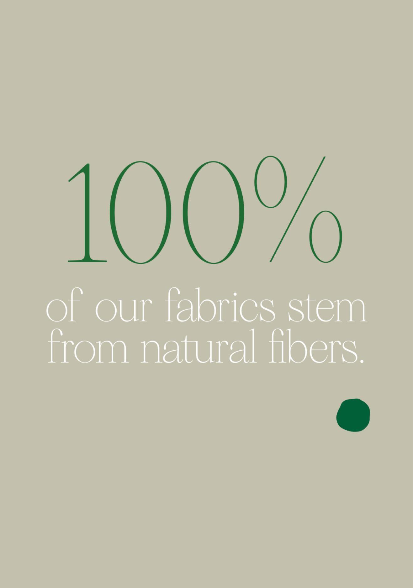 Fabrics stem from natural fibers